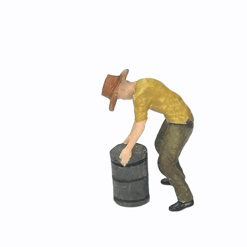 Farmer with a barrel figure for 1-64 scale diorama