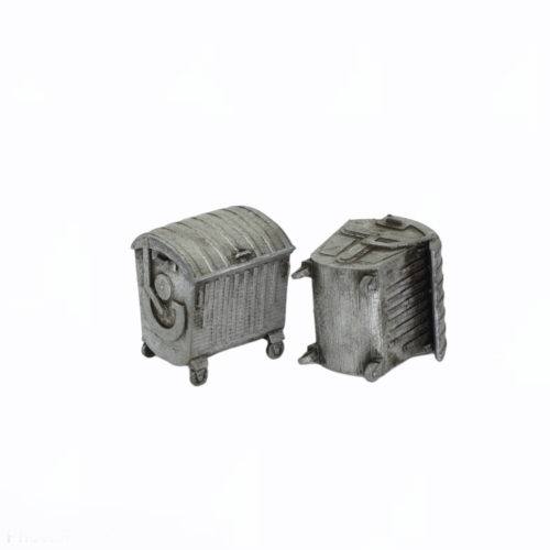 Metal garbage trash containers figure for 1-64 scale diorama
