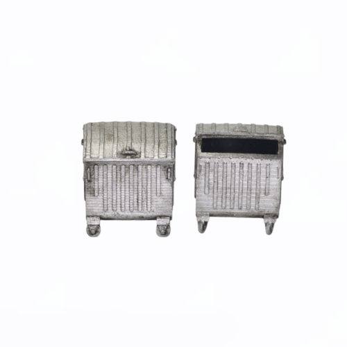 Metal garbage trash containers figure for 1-64 scale diorama