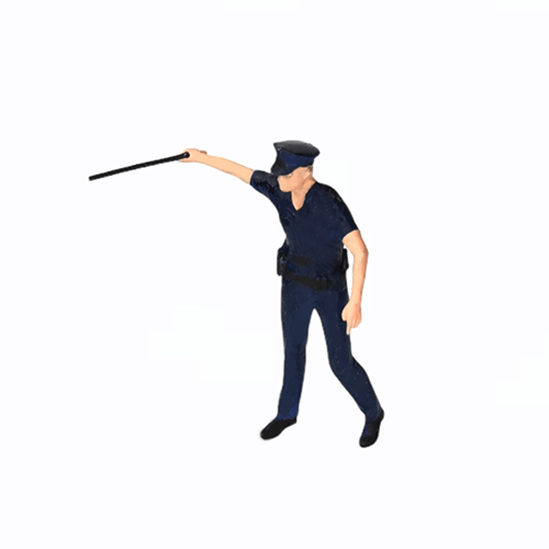 Policeman with a baton figure for 1-64 scale diorama