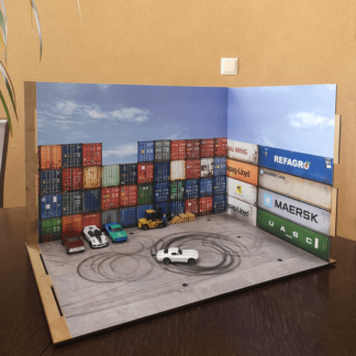 Container backdrop for diorama
