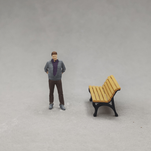1-64 scale man in puffy jacket