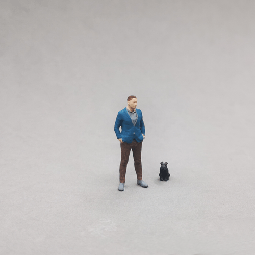 1-64 diorama middle-aged man in a jacket