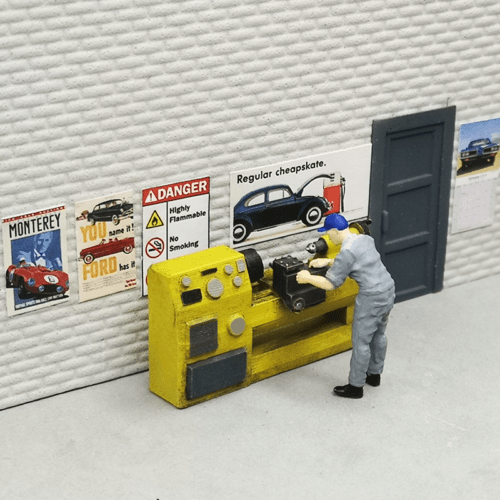 1-64 lathe diorama garage