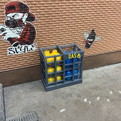 1-64 Street Diorama Gas Bottle Cylinder Cage