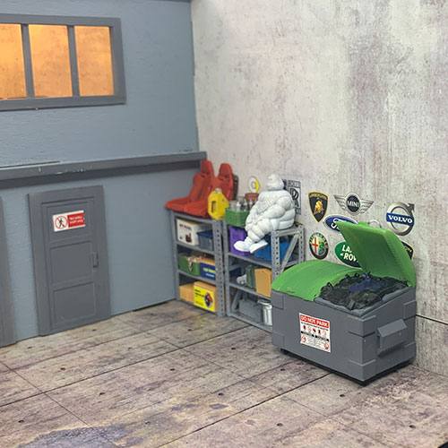 1-43-garage-diorama-dumpsters
