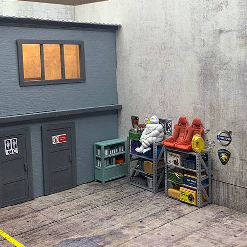 1-43-garage-diorama-racks-with-spare-parts-set-7