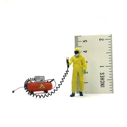 1-43 Scale Auto Painter Figure with Compressor for Dioramas