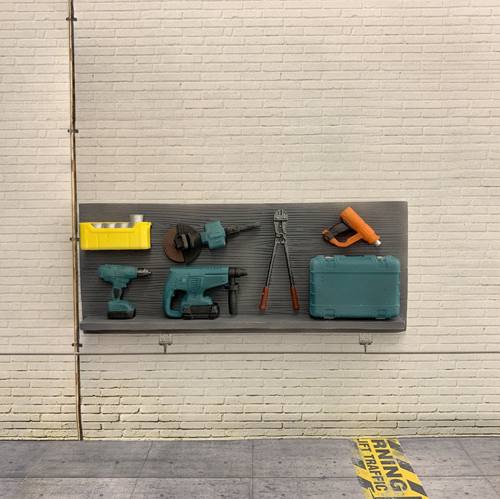 1-18 Scale Garage Diorama Tool Board with Power Tools