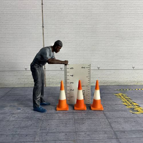 1-18 Scale Miniature Traffic Cones Set for Diorama