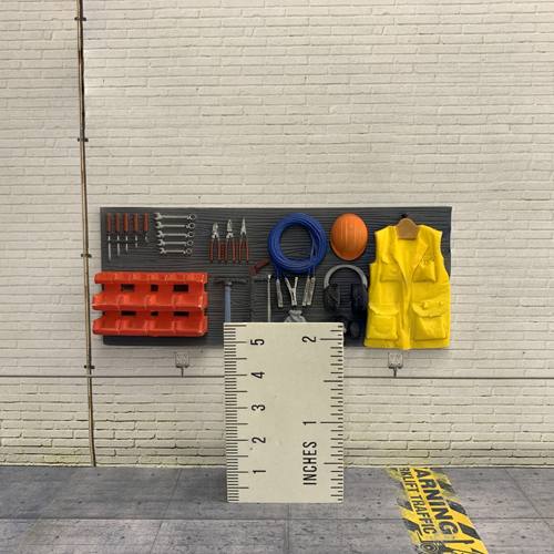 Mini Tool Organizer and Hi-Vis Vest for 1-18 Garage Diorama