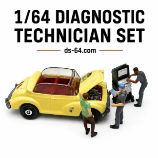 1 64 Diagnostic Technician Set Garage Diorama Mechanic Figures