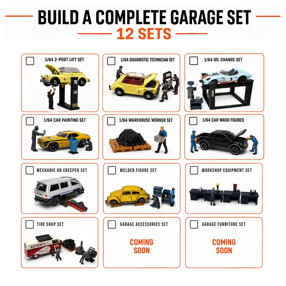 Garage Mechanic Figures Set 1 64 Diorama