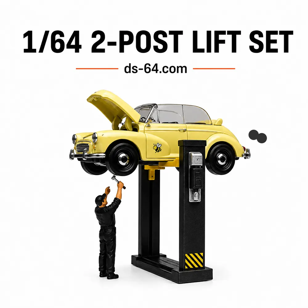 Two Post Lift Set 1 64 Scale Garage Diorama Mechanic Car Repair